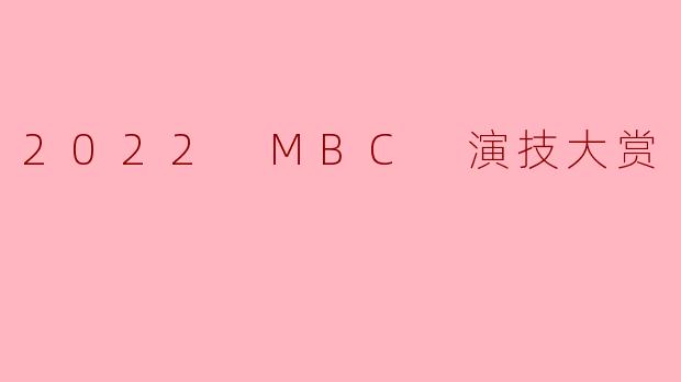 2022 MBC 演技大赏
